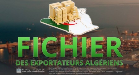 Ficher des exportateurs Algériens  - 2019 -  قائمة المصدرين الجزائريين
