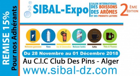 REMISE 15 % pour nos adhérents : «SIBAL-Expo  2018» du 28 Novembre au 01 Décembre 2018